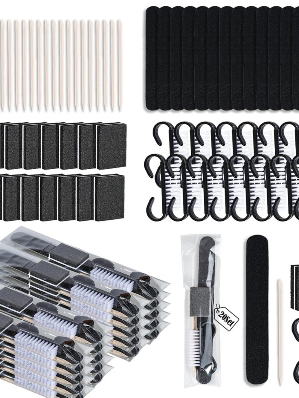 20 Sets Disposable Manicure Kit20 Set-Black